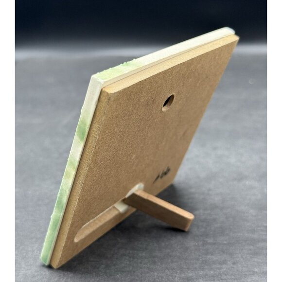 Vintage Ceramic Tile Decor Butterly Flowers Hand Painted 4x4 Wall Mount Backing - Picture 2 of 6